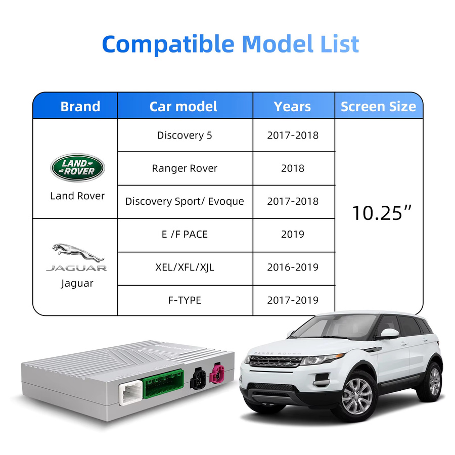 ANYFAR Drahtloses CarPlay und Android Auto Retrofit Kit für Jaguar XE XF F-Type 2016–19 mit 8 Zoll oder 10,25 Zoll Bildschirm unter Beibehaltung der OEM-Steuerung - Bild 5