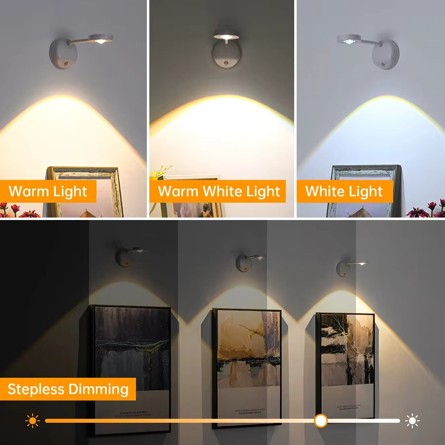 Pzsunly LED Nachtlicht mit Bewegungsmelder als kabellose Wandleuchte für Küche, Schlafzimmer und Wohnzimmer, Weiß, USB-Betrieb - Bild 4