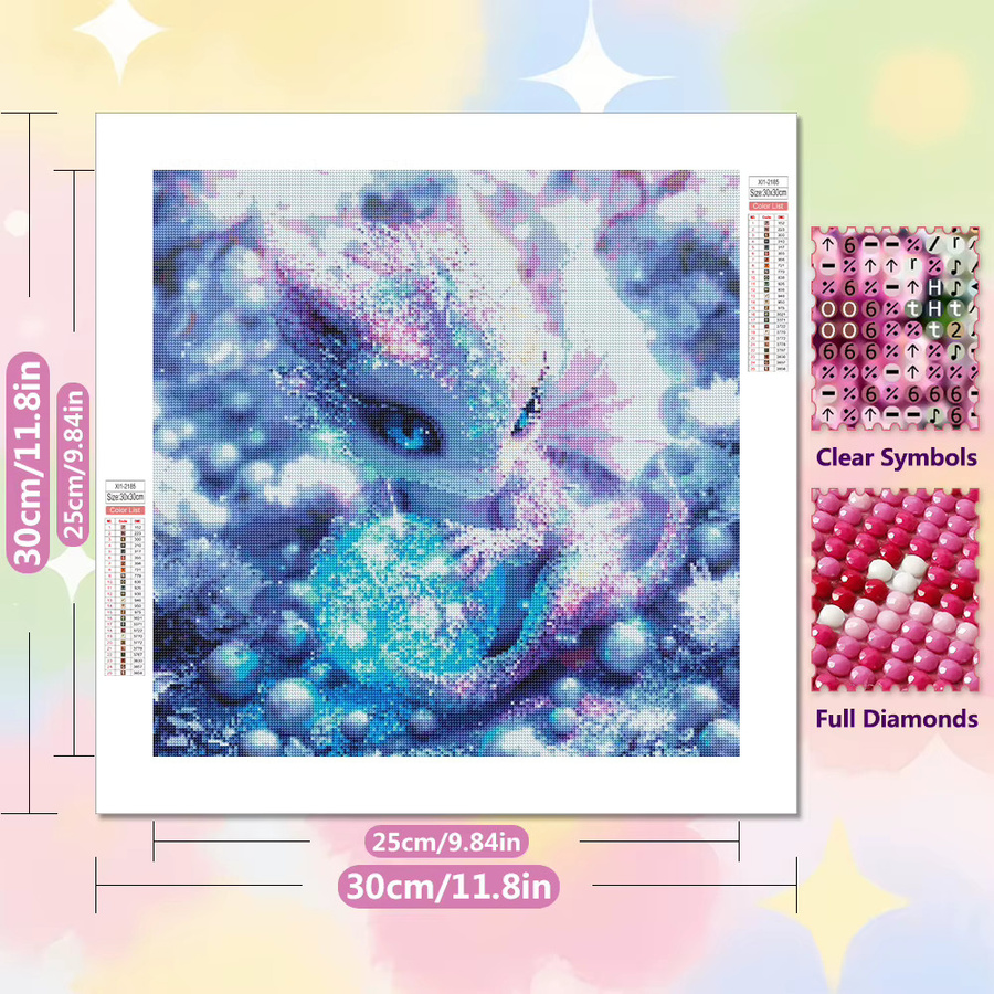 EverShine DIY 5D Diamant Stickerei Set Dinosaurier Cartoon Mosaik Wanddekoration Multicolour B/H: 20 x 20 cm - Bild 2