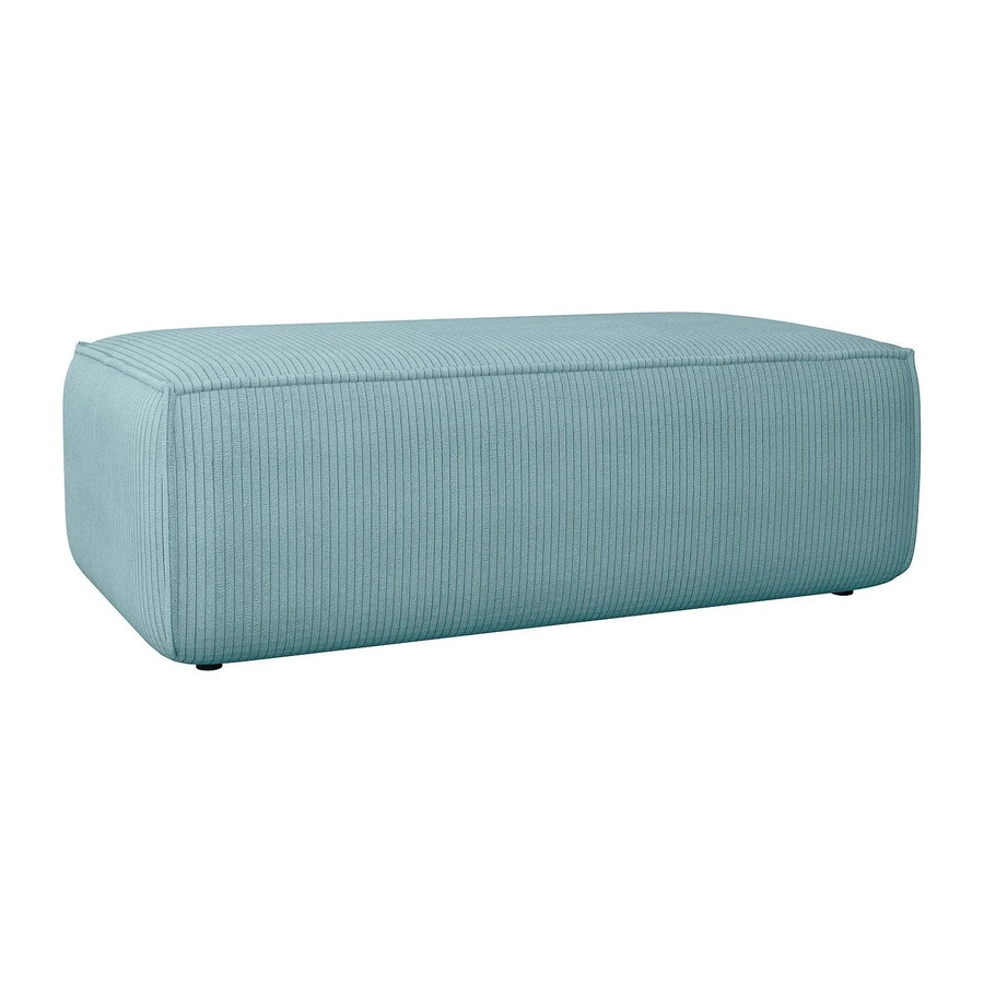 Sitzhocker Amelia Vente-unique in Türkisblau mit Cord-Bezug, Durchmesser: 102 cm - Bild 2