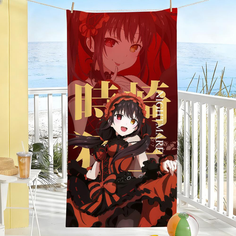 Anime Tokisaki Kurumi Handtuch schnelltrocknend und sandfest für Sport, Reise und Camping, Breite: 30 cm, Höhe: 60 cm - Bild 4
