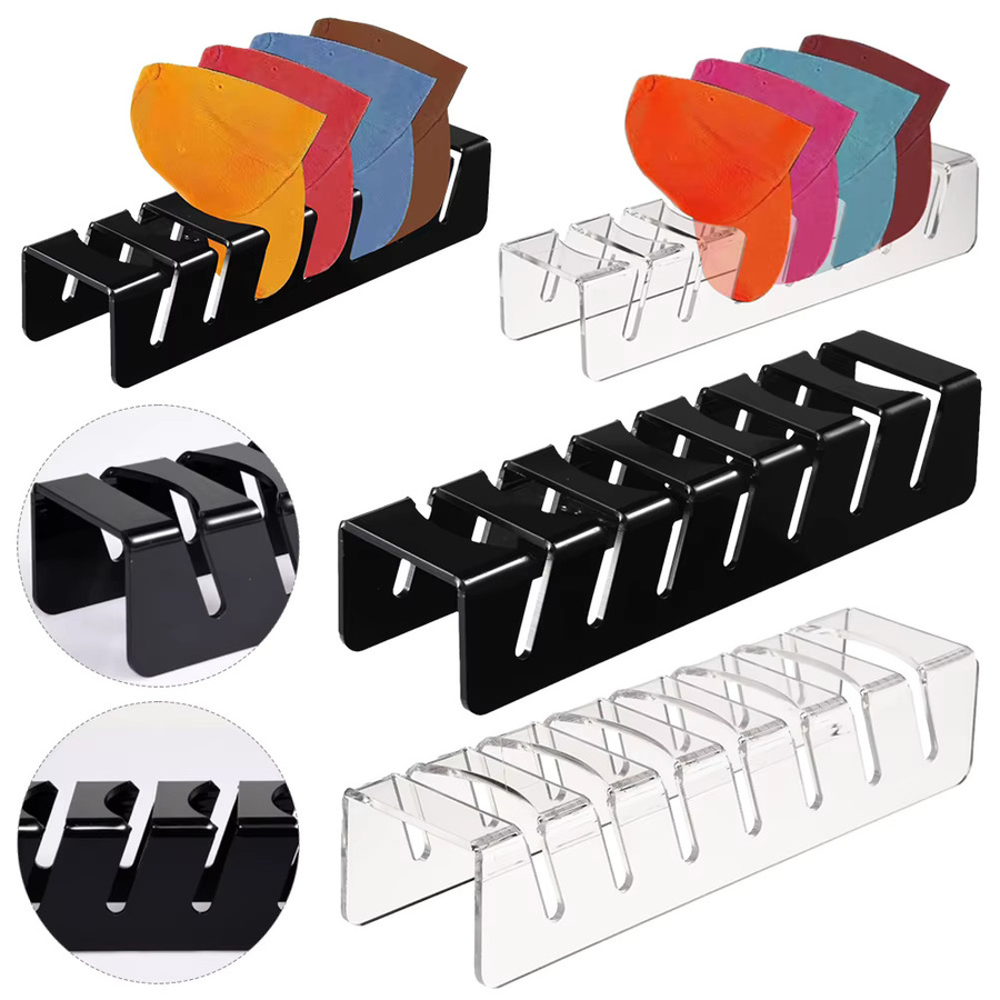 Shunmaii Hut-Display-Organizer aus Acryl für Baseballkappen, freistehend, Farben: Transparent oder Schwarz - Bild 4