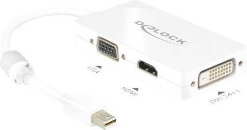 Delock Mini-DisplayPort auf VGA, HDMI und DVI Adapter in Weiß - Bild 2