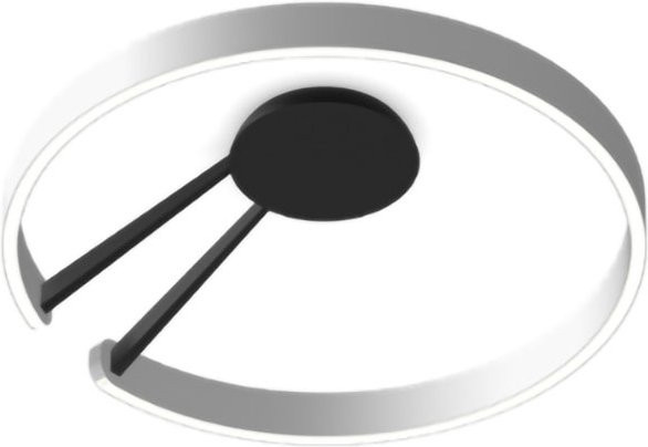 Occhio Mito aura 60 LED-Wand- und Deckenleuchte mit Occhio air Modul, Baldachin Schwarz matt und Kopf Silber matt, dimmbar, x-tra warmes Licht 2200K - 3500K - Bild 1