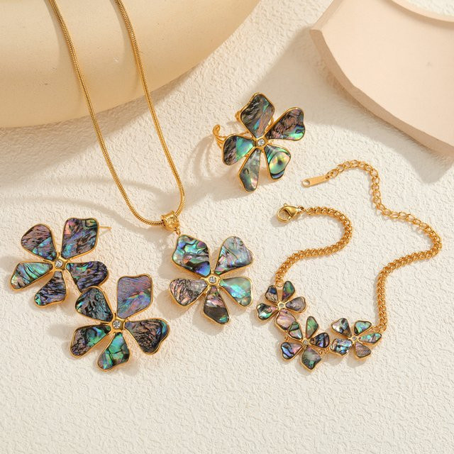 Kissmoon Schmuckset, Edelstahl, Zirkonia, Damen, Gold - Bild 1