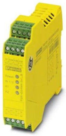Sicherheitsrelais Phoenix Contact PSR-SCP-24UC/ESAM4/3X1/1X2/B in Gelb, Betriebsspannung 24 V/DC und 24 V/AC, 3 Schließer und 1 Öffner, B/H/T: 22,5 x 99 x 114 mm - Bild 1