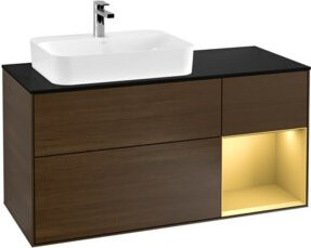 V&B Waschtischunterschrank Finion in Plattenblau mit Regalboden, Breite: 120 cm, Tiefe: 50,1 cm - Bild 1