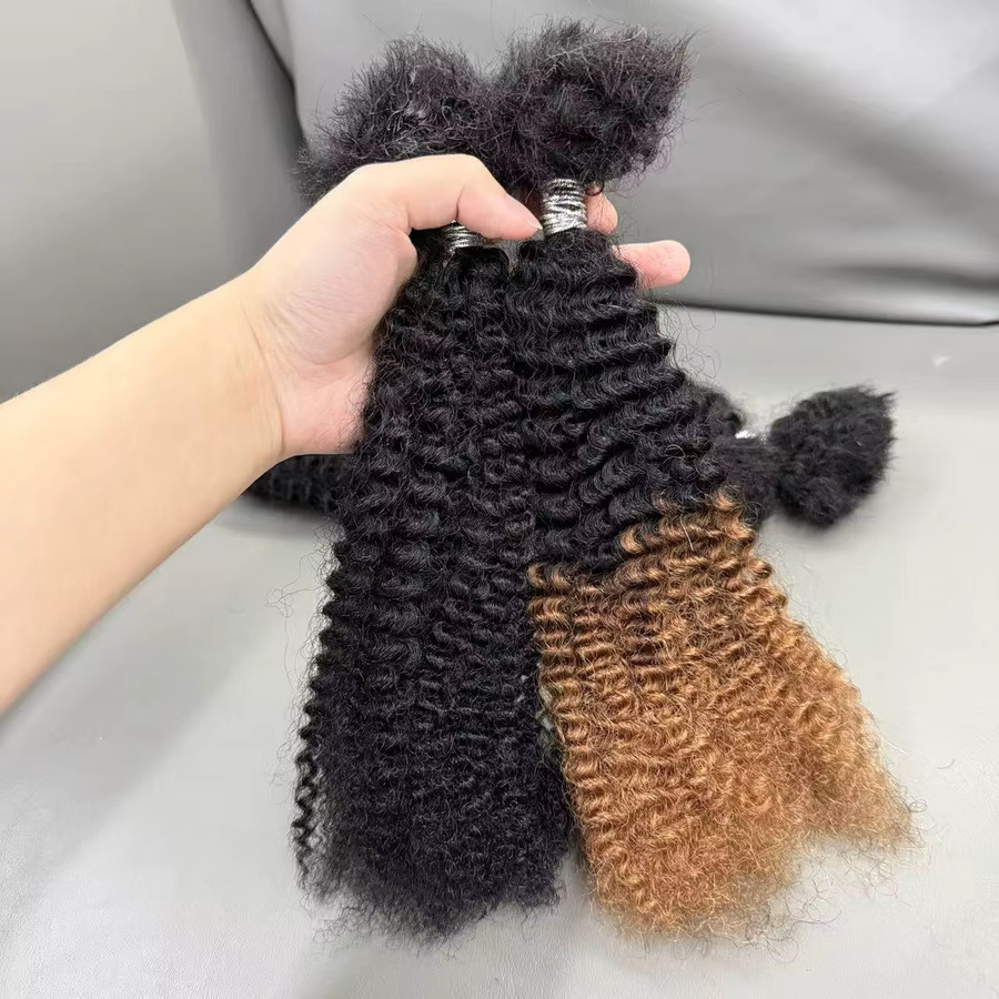 NABI Kinky Haarbündel Twist Braids Afro Kinky Curly Remy Echthaar, 10 Zoll - Bild 5