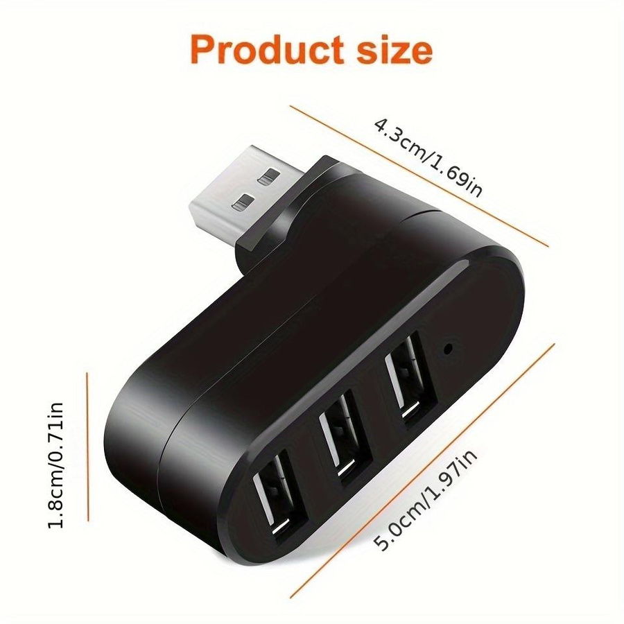YC Direct USB Hub Mini Adapter mit 3 Ports in Weiß - Bild 1