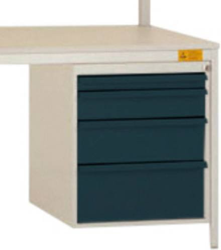 Manuflex LD4832.7016 ESD-Gehäuse-Unterbau aus Stahl in Anthrazit mit 4 Schubfächern, Nutzhöhe: 50 cm, Breite: 58 cm, Tiefe: 56 cm - Bild 1