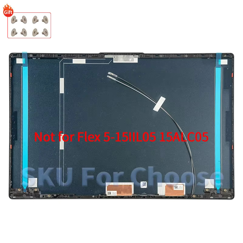 Lenovo LCD-Rückabdeckung mit WLAN-Antennenkabel aus Aluminium für Ideapad 5 15IIL05 15ARE05 15ITL05 15ALC05 in Silber/Grau/Blau - Bild 3