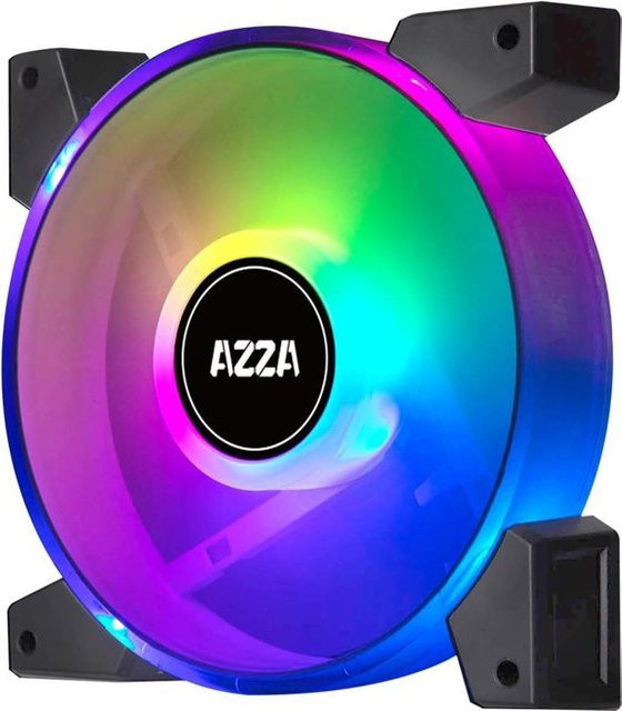 AZZA Hurricane II ARGB Gehäuselüfter 120mm, 4er-Set, Schwarz/Weiß/Multicolor (FNAZ-12DRGB2-241) - Bild 1