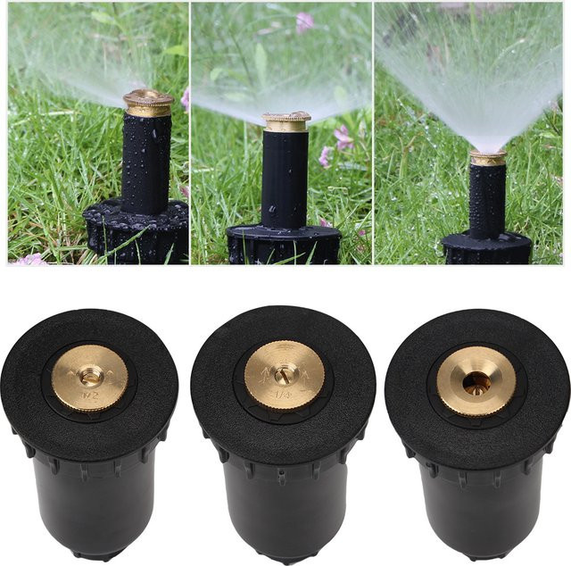 Automatischer Pop-up Sprinkler mit einstellbarem Sprühwinkel 90/180/360 Grad in Schwarz für die Garten- und Rasenbewässerung - Bild 1
