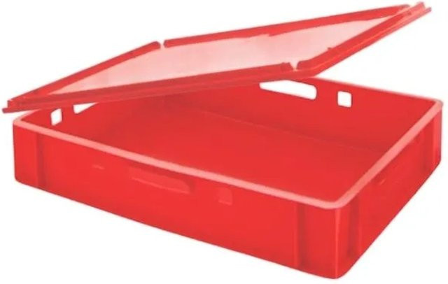 CHEFGASTRO Eurobehälter Fleischerkasten E1 mit Auflagedeckel, Rot, H x B x T: 12,5 x 40 x 60 cm - Bild 1