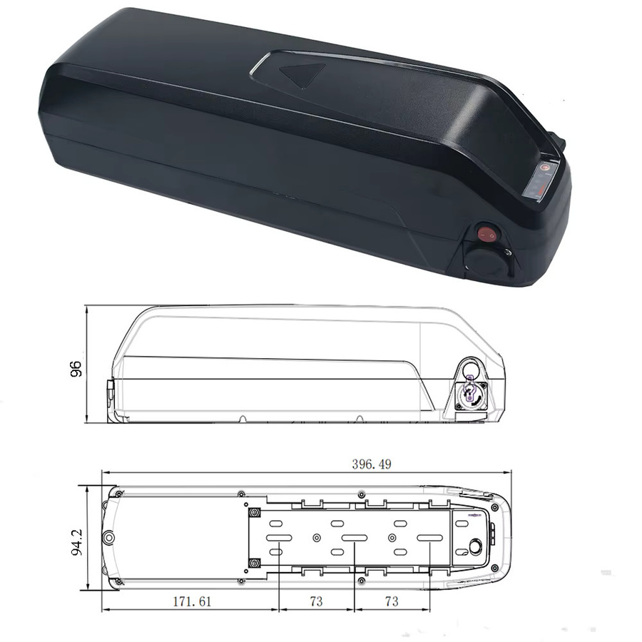 Hitway Lithium-Ionen-Akku ALX096 ALX098 in Schwarz für Elektrofahrräder Hitway BK10 BK15 BK27 BK29 (36V 12Ah oder 48V 15Ah) - Bild 2