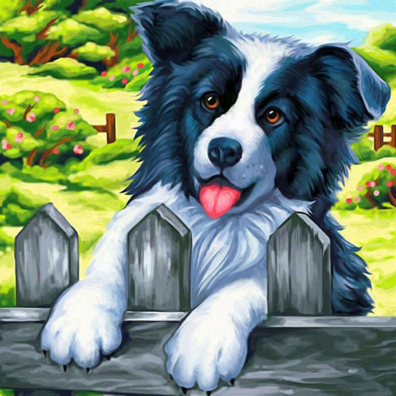 FIYO Diamond Painting Hund Motiv Mehrfarbig B/H: 30 x 20 cm - Bild 1