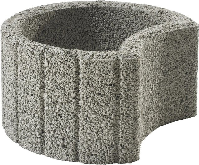Pflanzring aus Leichtbeton in Grau, Durchmesser: 48 cm, Höhe: 25 cm - Bild 1