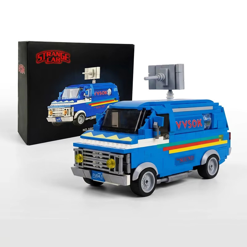MENBIS Mystery Town Bricks 80er Retro Fahrzeug, Bausteine Set, Blau - Bild 5