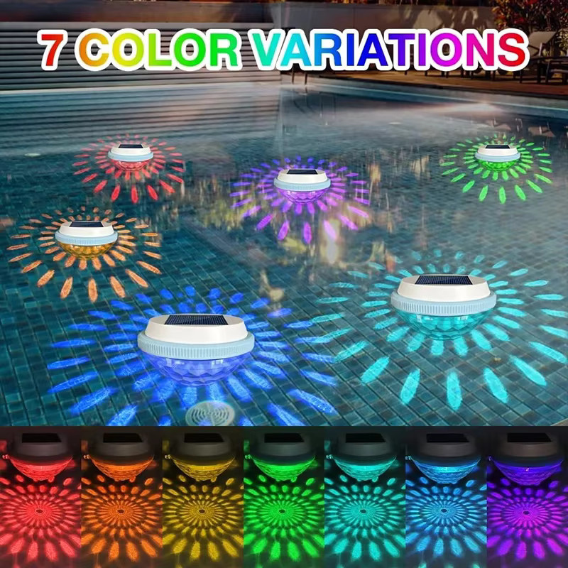 Schwimmende Solar-Poolbeleuchtung von super-cheese mit RGB-Farbwechsel, wasserdichte Solar-Teichbeleuchtung für Garten und Schwimmbad, Multicolor, B/T/H: 7,5 x 10,7 x 2,0 cm - Bild 6
