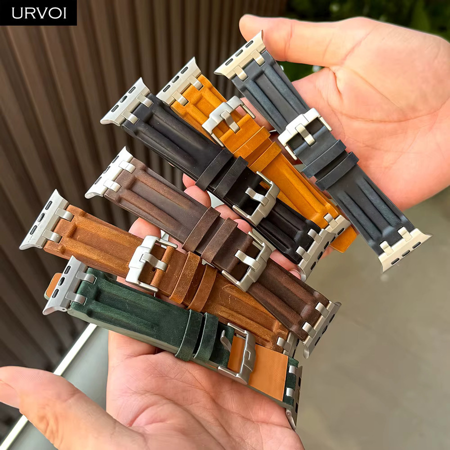 URVOI Uhrenarmband Leder, Vintage, Unisex - Bild 4