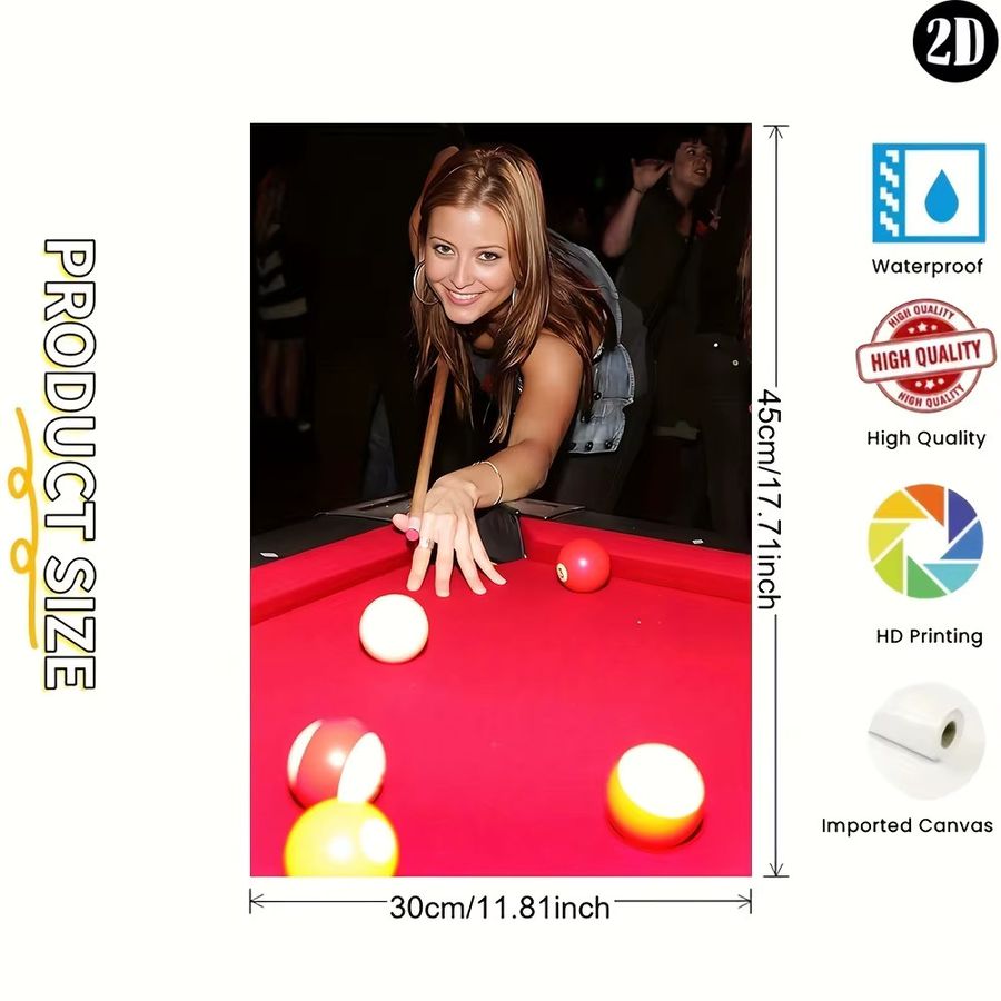 CIFBUY Wandkunst aus Stoff mit Frauen Pool Spieler Motiv im klassischen Stil, Multicolor, Rechteckig - Bild 3