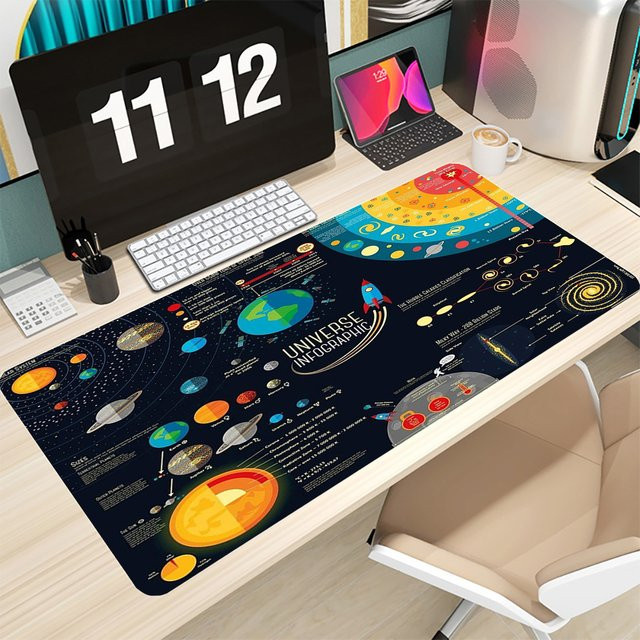 Riccu Anime Mauspad Universum Sonnensystem Planeten Multicolor Gaming Mauspad für PC und Schreibtisch - Bild 1