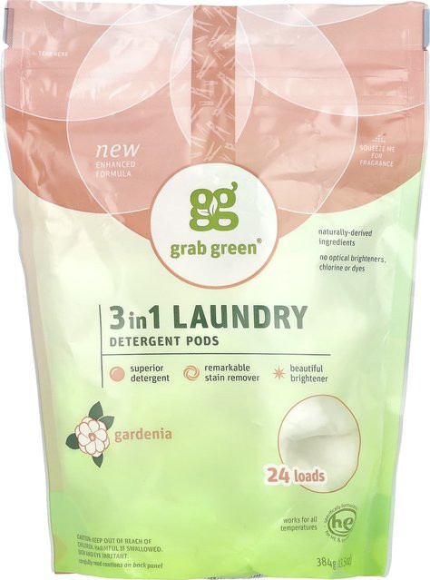 Grab Green 3-in-1 Waschmittel-Kapseln mit Gardenien-Duft, 384 g - Bild 1