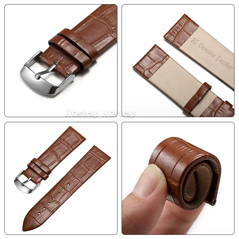 HQstrap Uhrenarmband Rindsleder, Krokodilmuster, Unisex - Bild 3