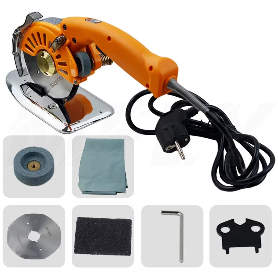 XMSJ Elektrische Kreismesser-Schneidemaschine Servo 100 in Orange mit Direktantrieb als tragbare Stoffschneidemaschine für Profis - Bild 4