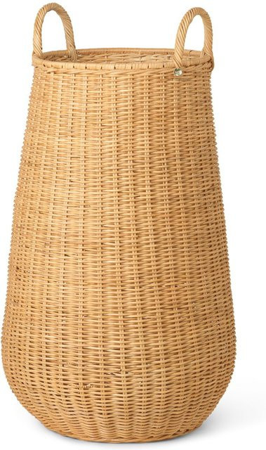 Ferm Living Braided Wäschekorb aus Rattan in Braun mit Griffen - Bild 1