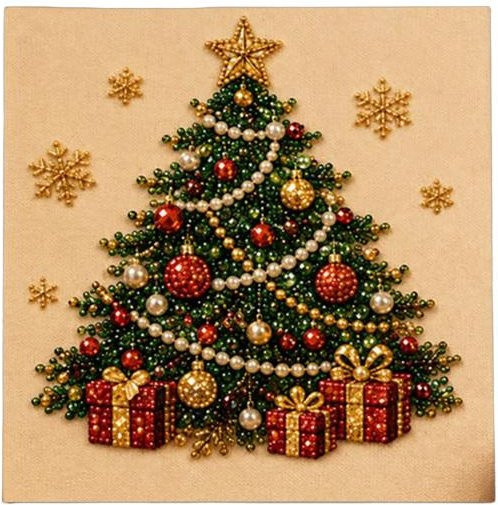 DIY Weihnachts-Perlenmalerei Kunstset mit Holzrahmen für dekorative Bastelarbeiten in Multicolour - Bild 1