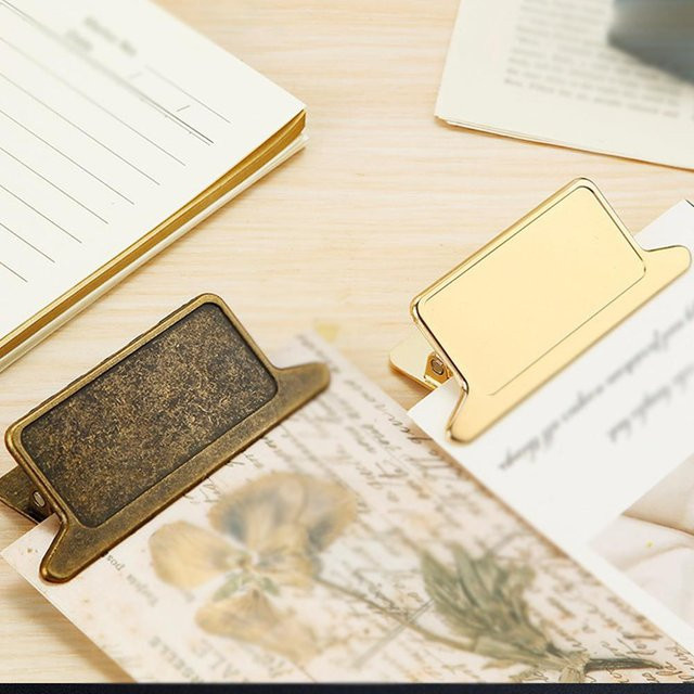 ntage Messing Clip Büroklemme in Gold für Notebook und Journal im Retro-Stil - Bild 1