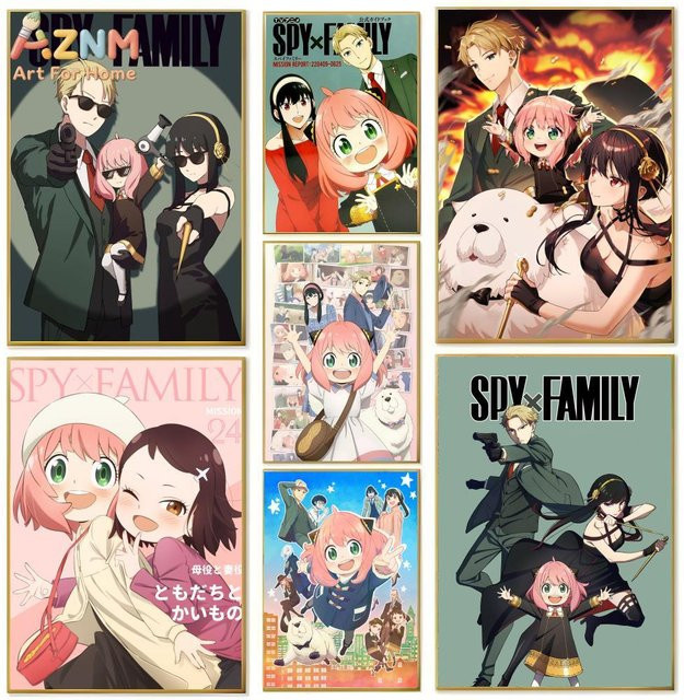 KAYOU Spy x Family Anime Leinwand-Wanddruck mit Loid, Yor und Anya Bond Charakteren, ungerahmtes mehrfarbiges Poster für dein Teenager-Schlafzimmer - Bild 1