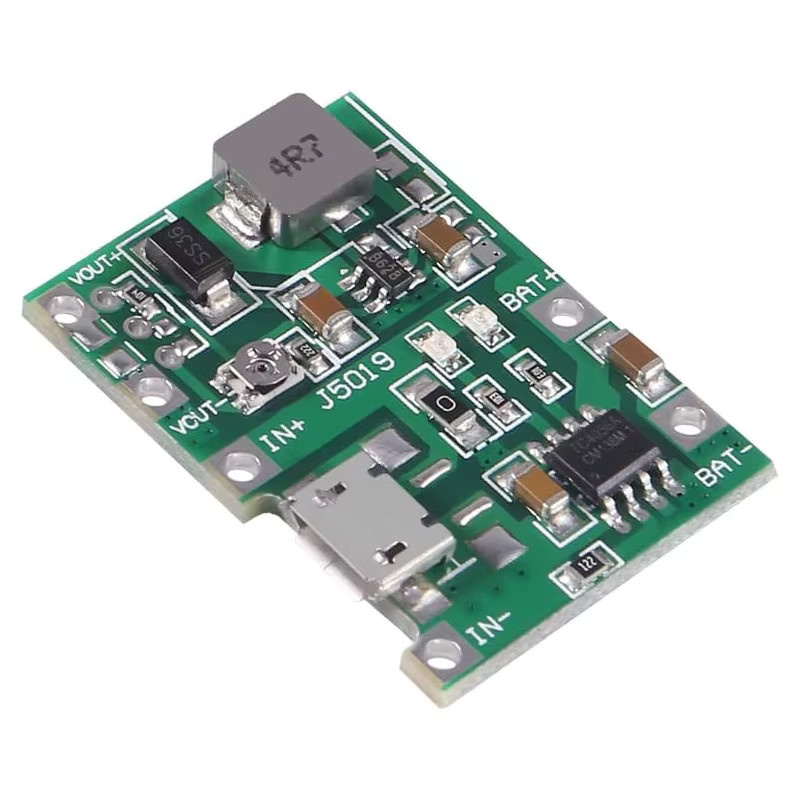 AOKIN 6er Set USB 18650 Lithium Li-Ion Batterie Ladegerät Modul mit TP4056 und einstellbarem DC-DC Step Up Boost in Grün - Bild 3