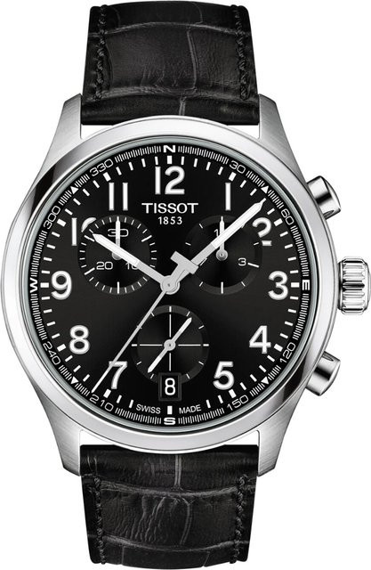 Tissot Chronograph, Quarz, Edelstahl, Leder, Schwarz, 42 mm, Herren - Bild 1