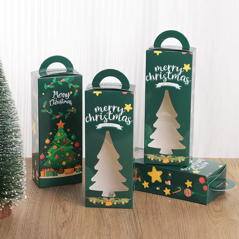 6 Stück ZQNYCY Geschenkboxen aus Papier mit grünem Weihnachtsmotiv für deine Weihnachtsgeschenkverpackungen - Bild 3