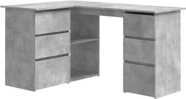 vidaXL Eckschreibtisch in Betongrau aus Holzwerkstoff B: 145 cm, T: 100 cm, H: 76 cm - Bild 1