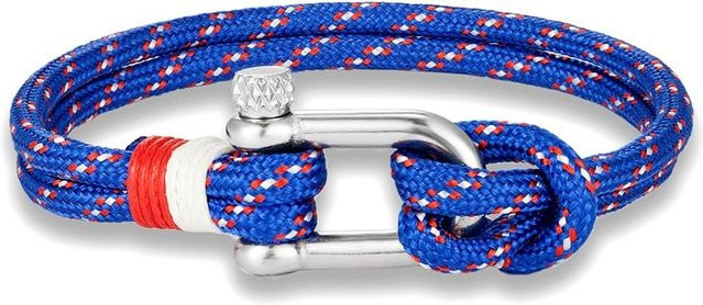 Paracord Armband, Edelstahl, blau, Unisex - Bild 1