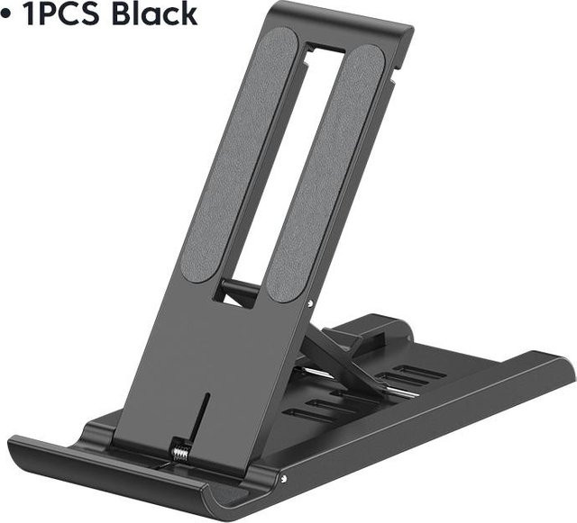 NATAWA Einstellbarer Desktop-Ständer für iPad, iPhone, Samsung, Xiaomi und Huawei, Faltbarer Universal-Handy- und Tablet-Halter, schwarz - Bild 1
