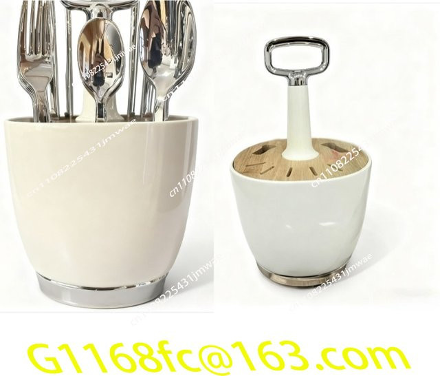 Smeg Besteckhalter aus Edelstahl in Creme im Retro-Design für Messer, Gabeln und Löffel - Bild 1