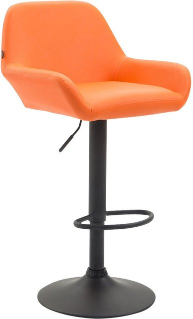 TPFLiving Barhocker Bragnum mit Kunstleder in Orange und schwarzem Gestell - Bild 1