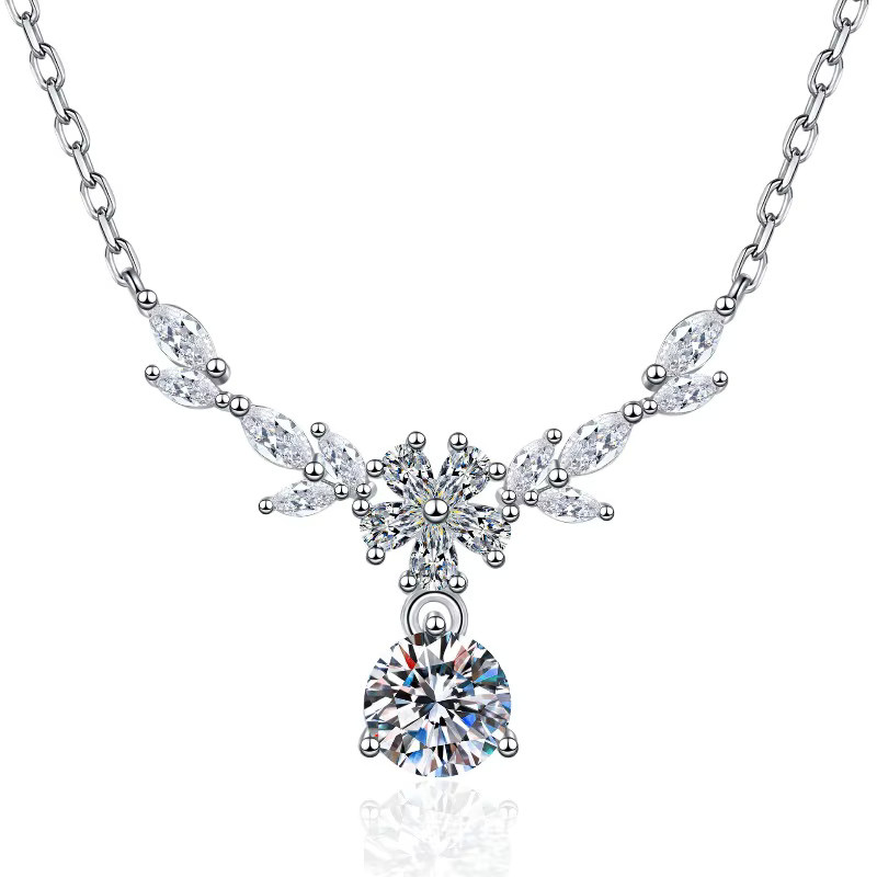 SAY Halskette 925 Silber, Blätter-Anhänger, Zirkonia, Damen - Bild 5