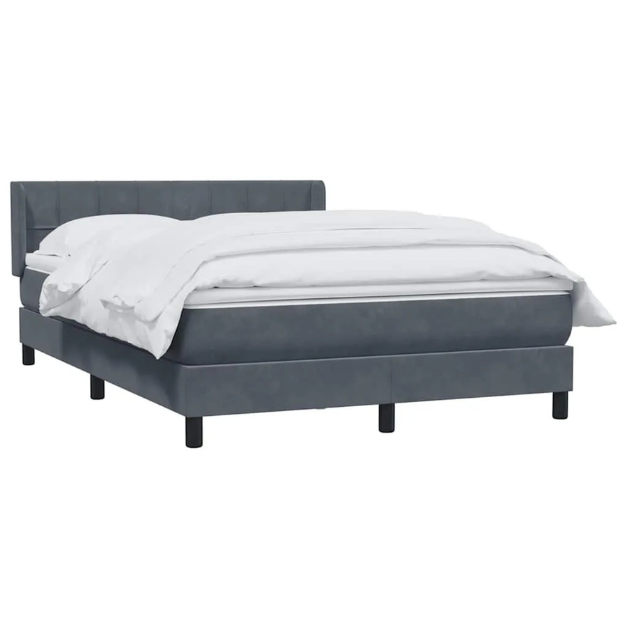 vidaXL Boxspringbett mit Matratze aus Samt in Dunkelgrau, B/T/H: 160 x 210 x 78 cm - Bild 2