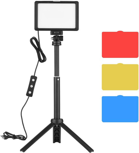 Andoer USB-Videokonferenz-Beleuchtungsset mit dimmbarer LED-Videoleuchte 5600 K in Schwarz - Bild 1