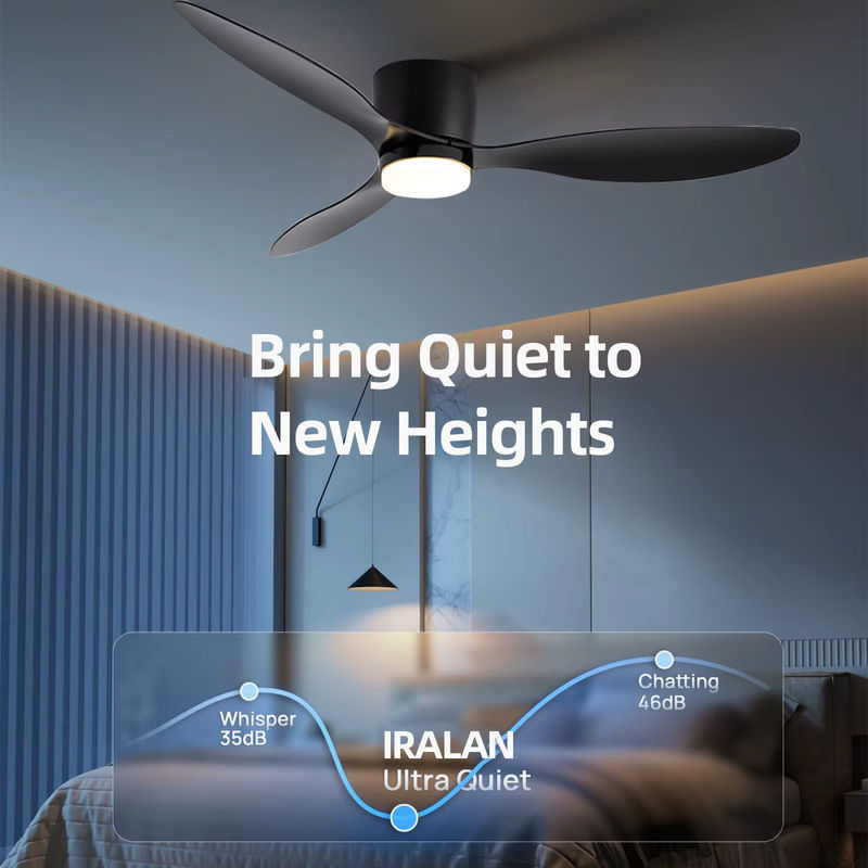 IRALAN Smart Deckenventilator mit 3-Farben-LED-Beleuchtung und Fernbedienung, schwarz/weiß - Bild 4