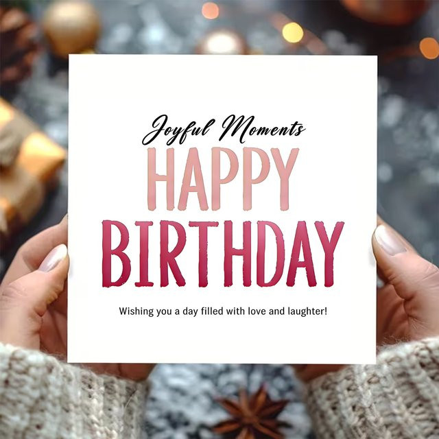 Joyful Moments Happy Birthday-Karte mit Umschlag in Weiß und Rot mit festlichen Punkten - Bild 1