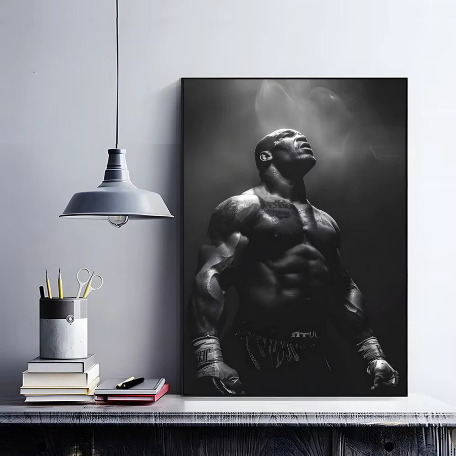 Boxchampion T-Tyson Retro-Poster als grafische Wanddekoration für Restaurant und Bar in Weiß, 20 x 15 cm - Bild 5