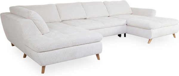 Polsterecke SANSIBAR VARBERG in L-Form mit Stoff Cord und Anstellhocker