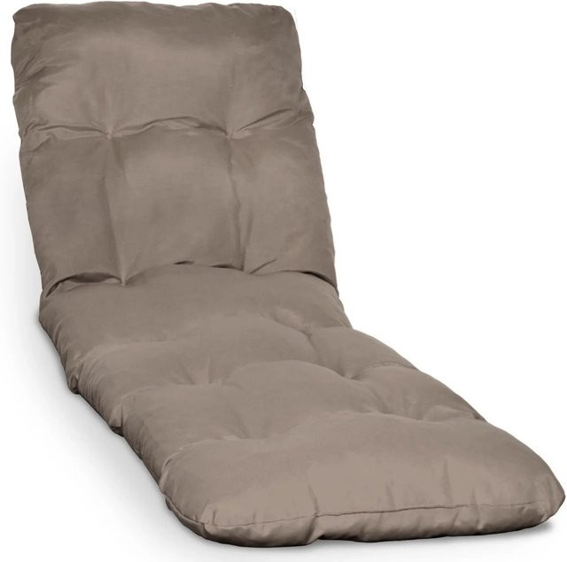 Beautissu Auflage für Sonnenliege Deckchair Flair in Taupe, B/B/H: 190 x 60 x 8 cm - Bild 1