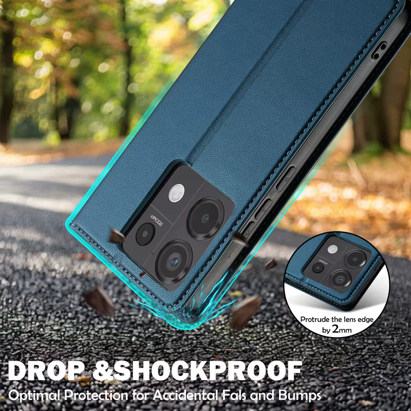 Leder Magnet Schutzhülle für Samsung Galaxy S24 Ultra S23 S22 S21 Plus S20 FE Flip mit Standfunktion in Blau und Lila - Bild 4